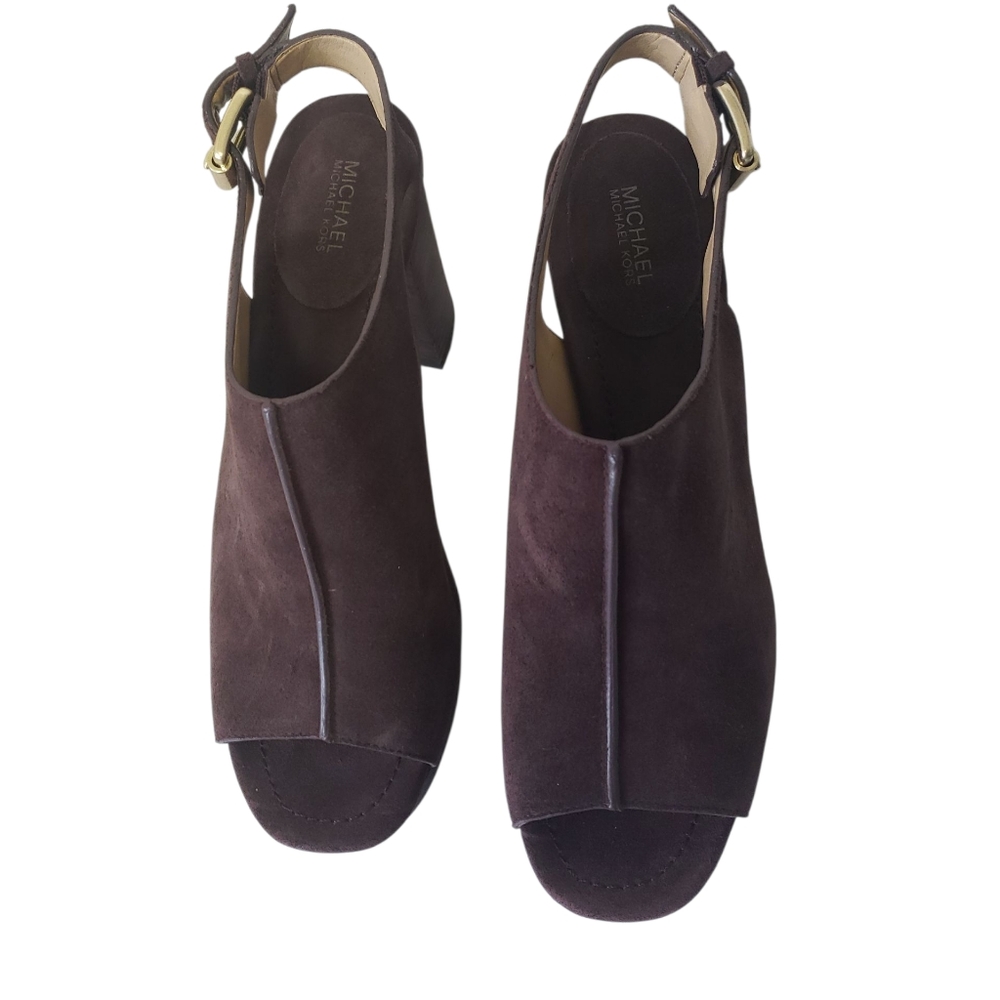 Michael Kors Chocolate Open-Toe Heels